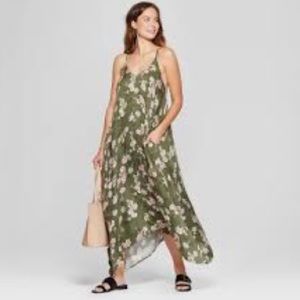 A New Day floral print green sleeveless maxi